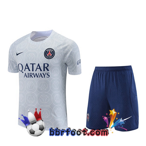 Training T-Shirts Paris PSG + Shorts Gris 2022/2023