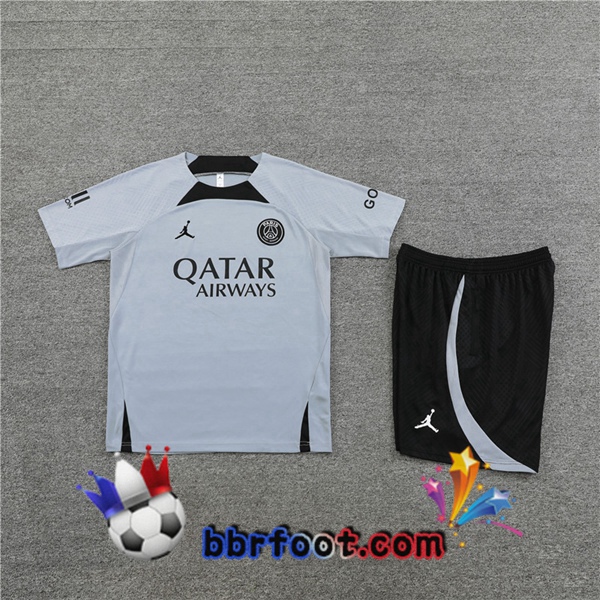 Training T-Shirts Paris PSG + Shorts Gris 2022/2023