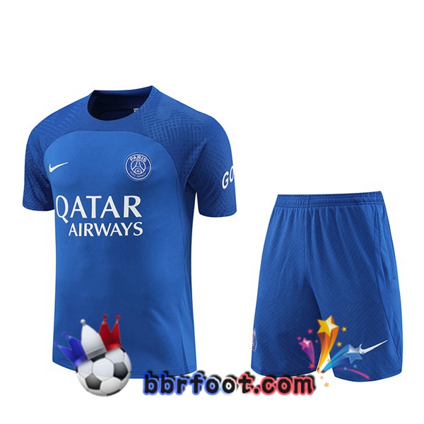 Training T-Shirts Paris PSG + Shorts Bleu 2022/2023