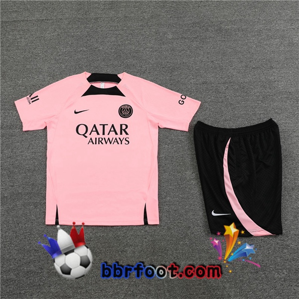 Training T-Shirts Paris PSG + Shorts Rose 2022/2023