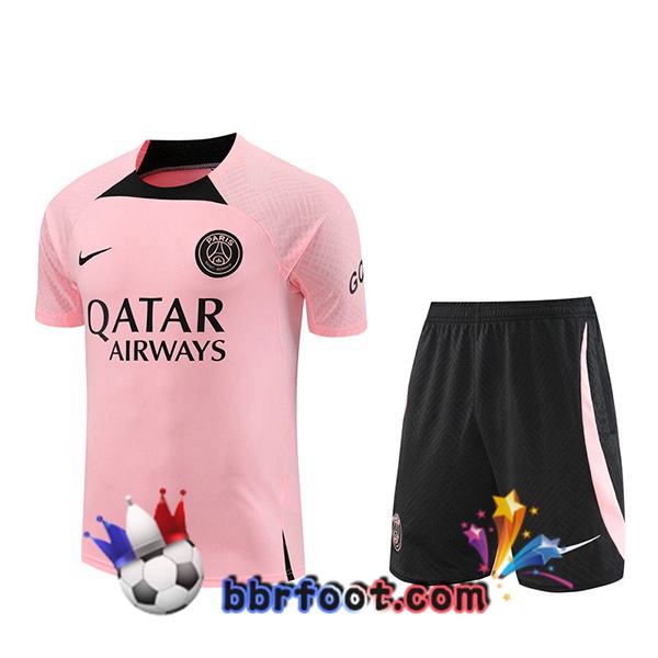 Training T-Shirts Paris PSG + Shorts Rose 2022/2023