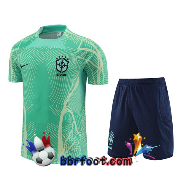 Training T-Shirts Bresil + Shorts Vert 2022/2023