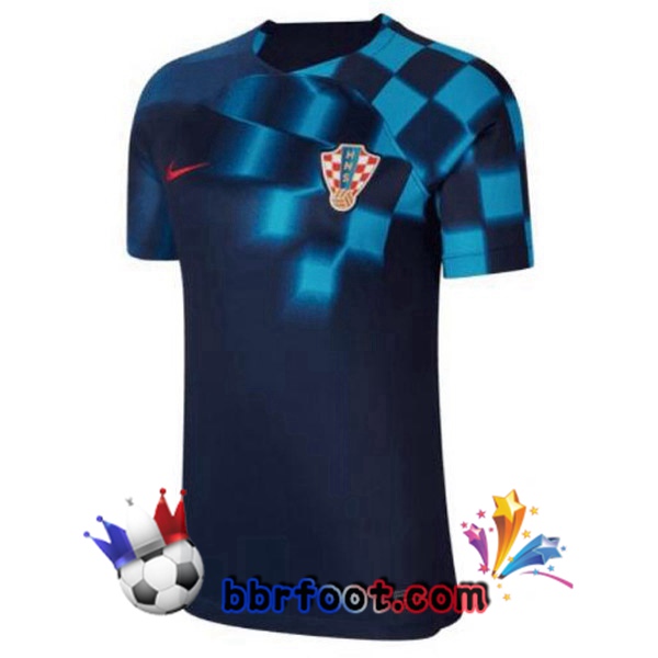 Maillots Equipe De Croatie Femme Exterieur Noir Bleu 2022/2023