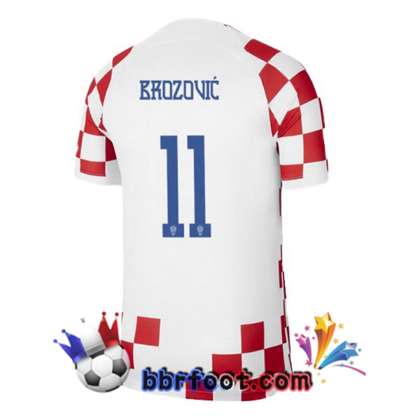 Maillots Equipe De Croatie (BROZOVIĆ 11) Domicile Blanc Rouge 2022/2023