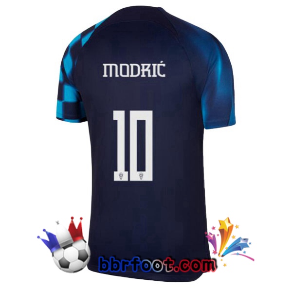 Maillots Equipe De Croatie (MODRIĆ 10) Exterieur Noir Bleu 2022/2023