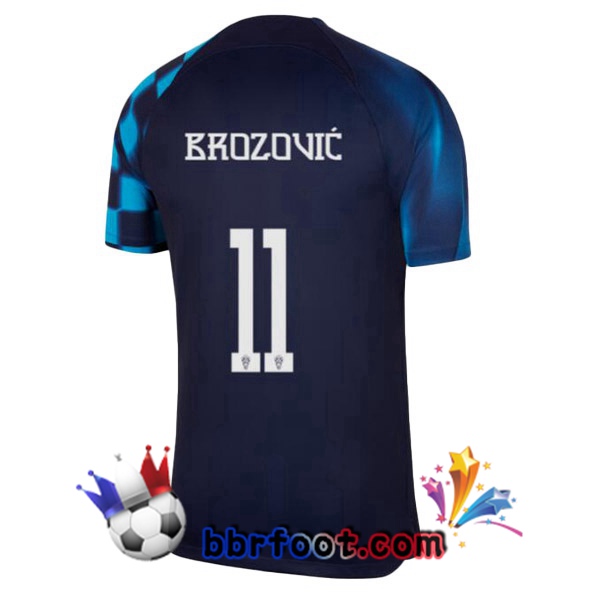 Maillots Equipe De Croatie (BROZOVIĆ 11) Exterieur Noir Bleu 2022/2023
