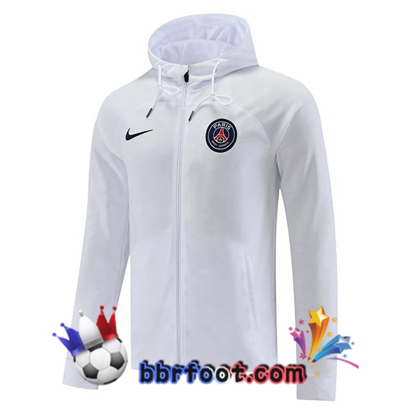 Veste A Capuche Paris PSG Blanc 2022/2023