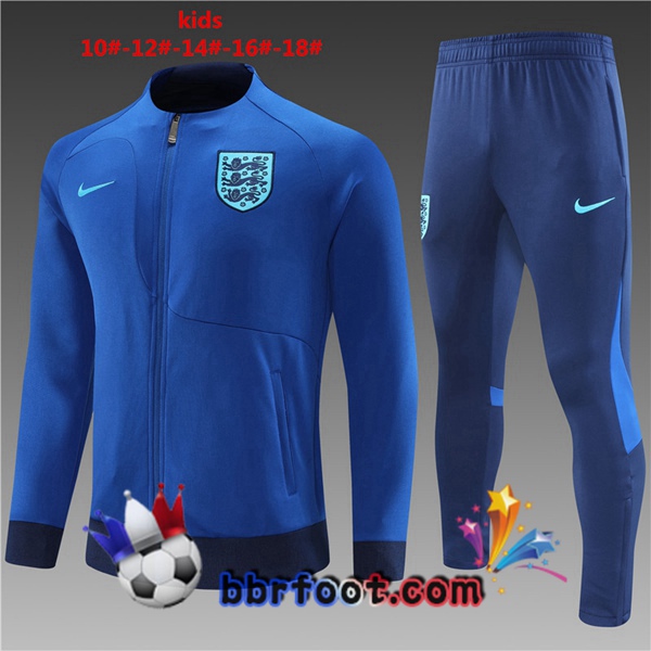 Veste Survetement Foot Angleterre Enfant Bleu 2022/2023