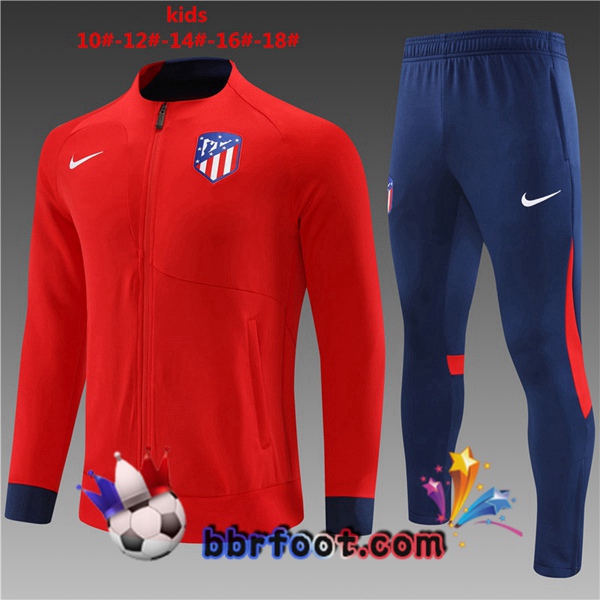 Veste Survetement Foot Atletico Madrid Enfant Rouge 2022/2023