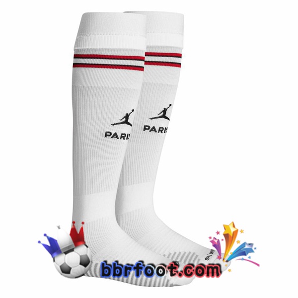 Chaussettes Foot Jordan Paris PSG Quatrieme Blanc 21/22