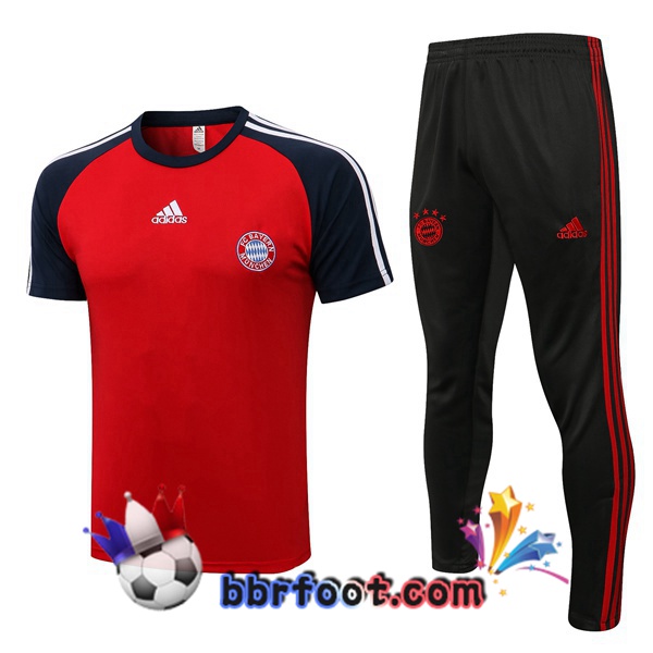 Ensemble Training T-Shirts Bayern Munich + Pantalon Rouge 21/22