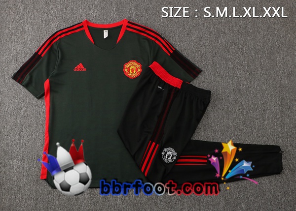Ensemble Training T-Shirts Manchester United + Pantalon Vert Fonce 21/22