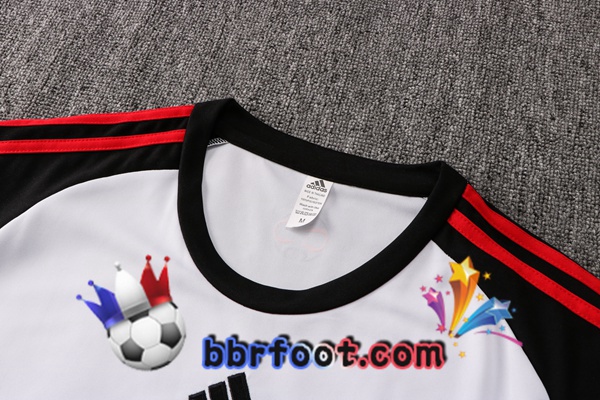 Ensemble Training T-Shirts Manchester United + Pantalon Blanc Noir 21/22