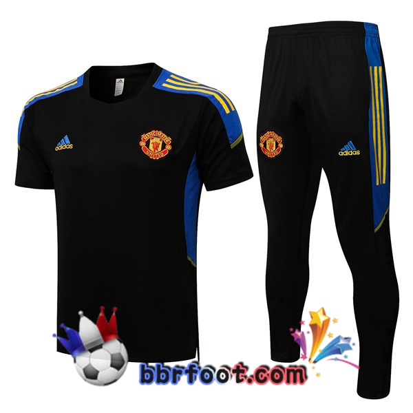 Ensemble Training T-Shirts Manchester United + Pantalon Noir 21/22