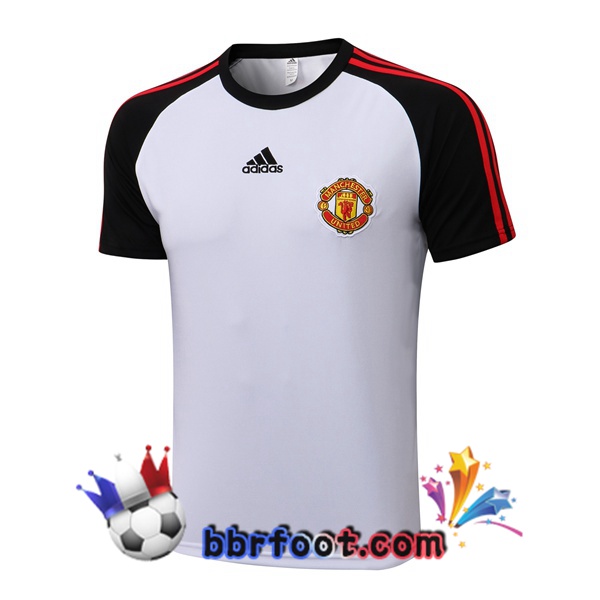 Training T-Shirts Manchester United Blanc Noir 21/22