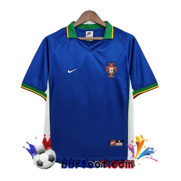 1998 Portugal Retro Exterieur Maillot Foot Bleu