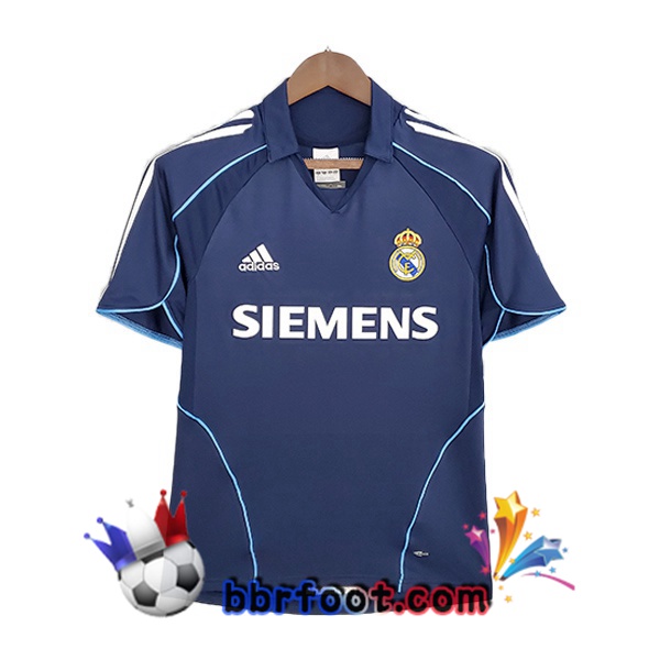 2005-2006 Real Madrid Retro Exterieur Maillot Foot Bleu