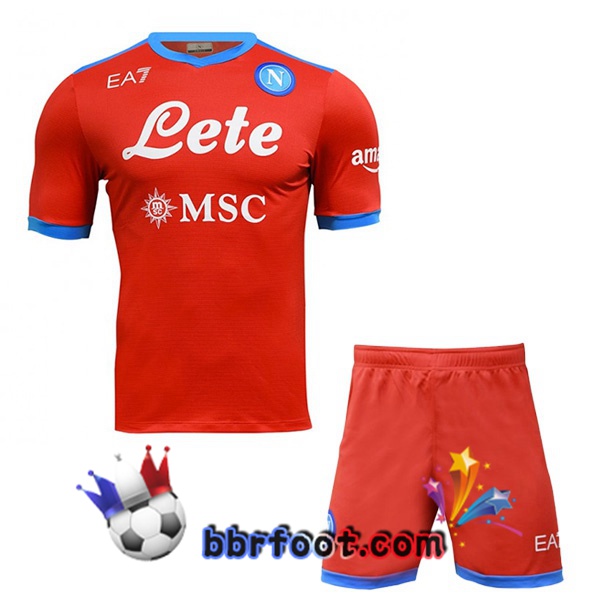 Maillot Foot SSC Naples Enfant Quatrieme Rouge 21/22