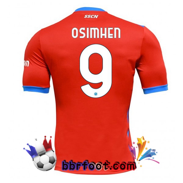 Maillot Foot SSC Naples (Osimhen 9) Quatrieme Rouge 21/22