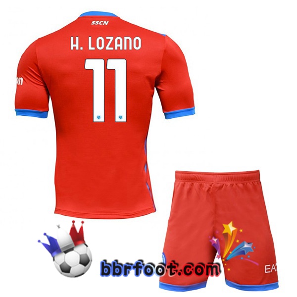 Maillot Foot SSC Naples (Lozano 11) Enfant Quatrieme Rouge 21/22