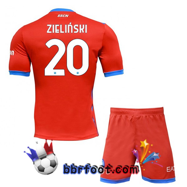 Maillot Foot SSC Naples (Zieliński 20) Enfant Quatrieme Rouge 21/22