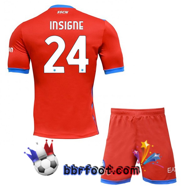 Maillot Foot SSC Naples (Insigne 24) Enfant Quatrieme Rouge 21/22