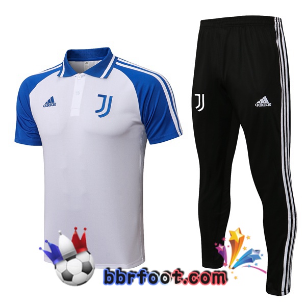 Ensemble Polo Juventus + Pantalon Blanc Bleu 21/22