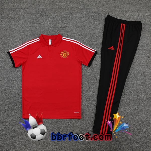 Ensemble Training T-Shirts Manchester United + Pantalon Rouge 22/23