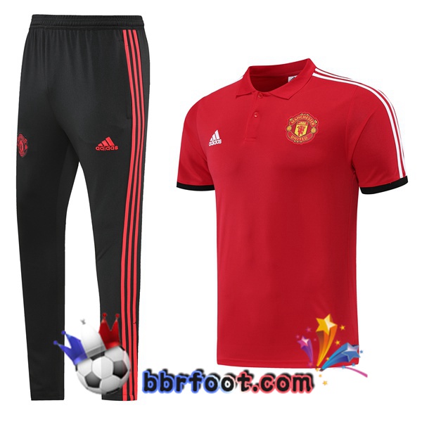 Ensemble Training T-Shirts Manchester United + Pantalon Rouge 22/23