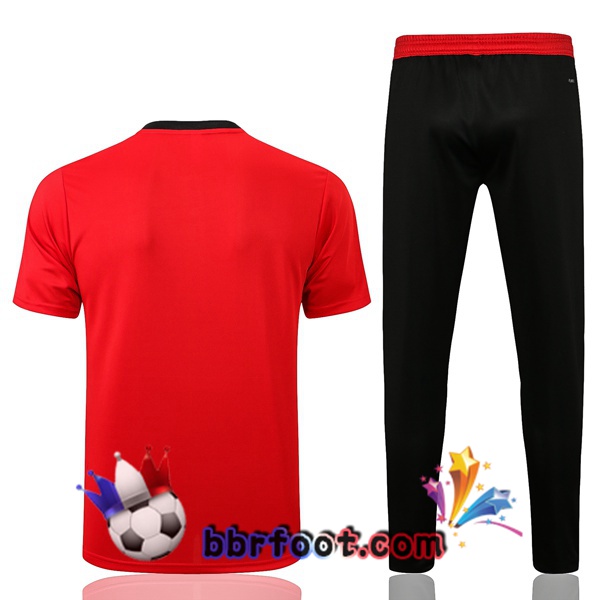 Ensemble Training T-Shirts Manchester United + Pantalon Rouge 22/23