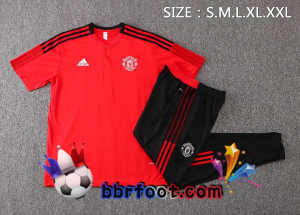 Ensemble Training T-Shirts Manchester United + Pantalon Rouge 22/23