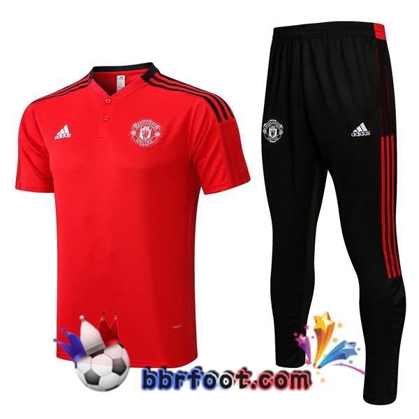 Ensemble Training T-Shirts Manchester United + Pantalon Rouge 22/23