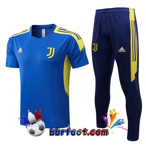 Ensemble Training T-Shirts Juventus + Pantalon Bleu 22/23