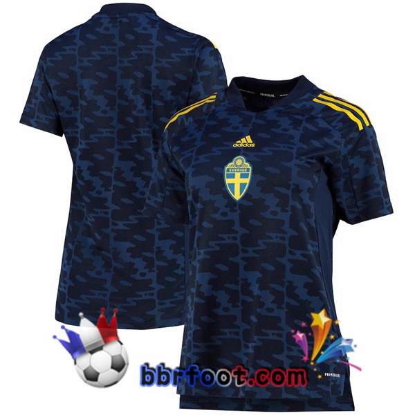 Maillot Foot Equipe de Suede Femme Exterieur Bleu Euro Féminin 2022