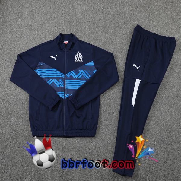 Ensemble Survetement Foot - Veste Marseille OM Bleu 22/23
