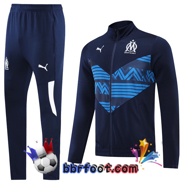 Ensemble Survetement Foot - Veste Marseille OM Bleu 22/23