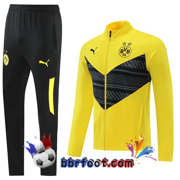 Ensemble Survetement Foot - Veste Dortmund BVB Jaune 22/23