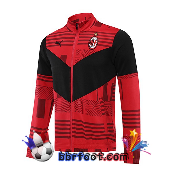 Veste Foot AC Milan Rouge Noir 22/23