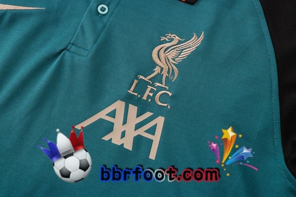 Ensemble Polo FC Liverpool + Pantalon Vert Noir 21/22