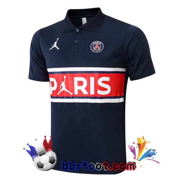 Polo Foot JORDAN Paris PSG Bleu Royal 21/22