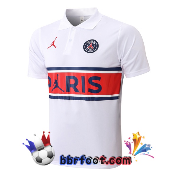 Polo Foot JORDAN Paris PSG Blanc 21/22