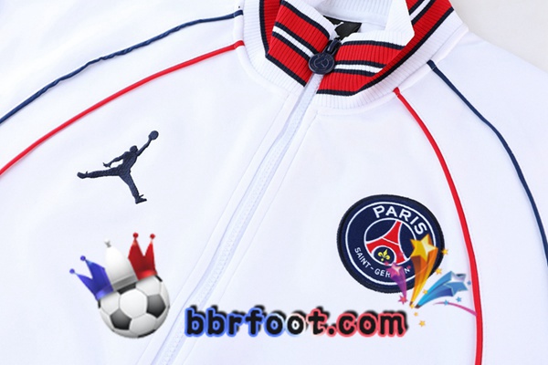 Ensemble Survetement Foot - Veste Paris PSG Blanc 22/23