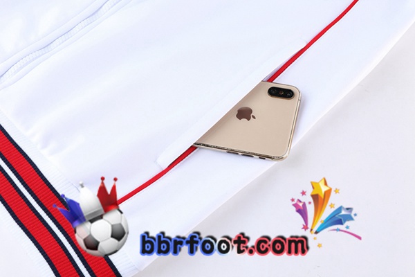 Ensemble Survetement Foot - Veste Paris PSG Blanc 22/23
