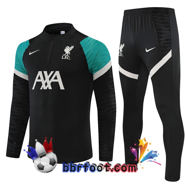 Ensemble Survetement Foot FC Liverpool Noir Vert 22/23 Ensemble Survetement Foot FC Liverpool Noir Vert 22/23