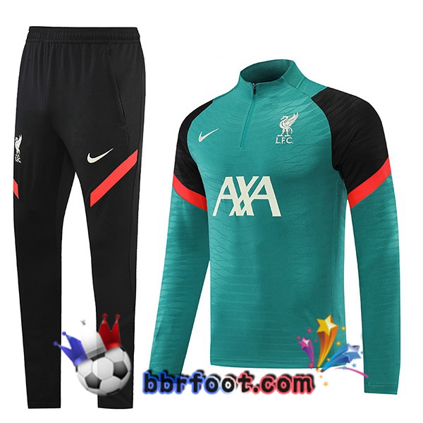 Ensemble Survetement Foot FC Liverpool Vert Noir 22/23 Ensemble Survetement Foot FC Liverpool Vert Noir 22/23