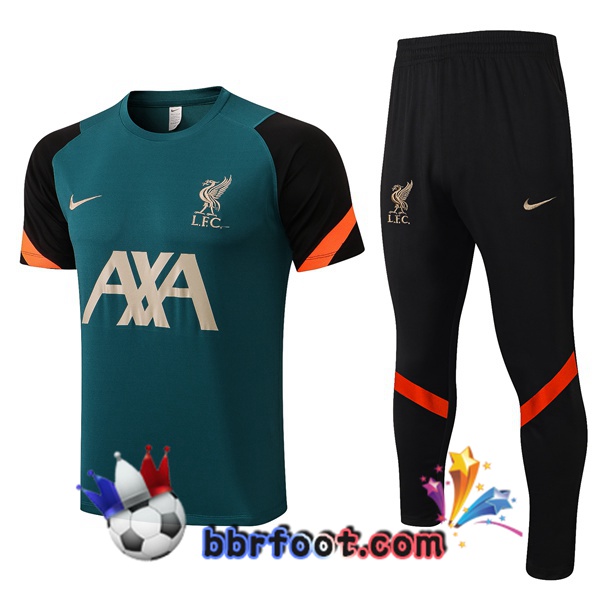 Ensemble Training T-Shirts FC Liverpool + Pantalon Vert 22/23