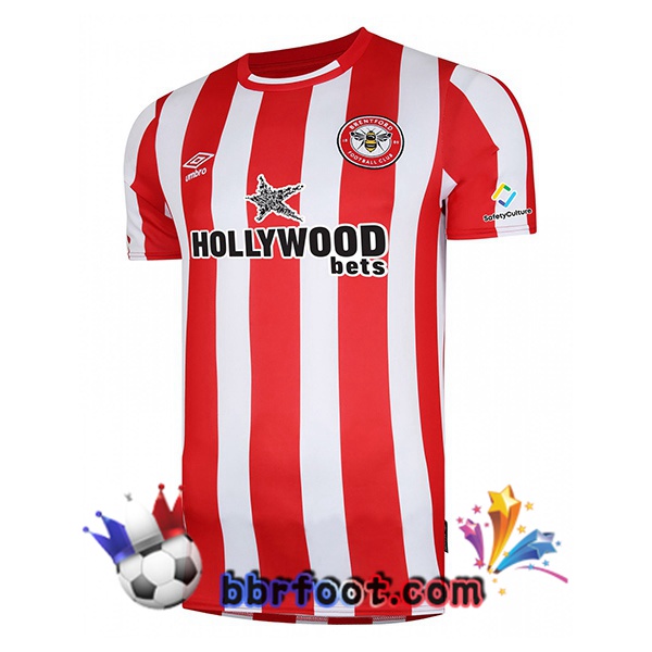 Maillot Foot Brentford FC Domicile Rouge Blanc 22/23