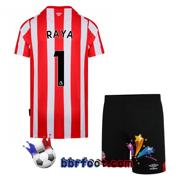 Maillot Foot Brentford FC (RAYA 1) Enfant Domicile Rouge Blanc 22/23
