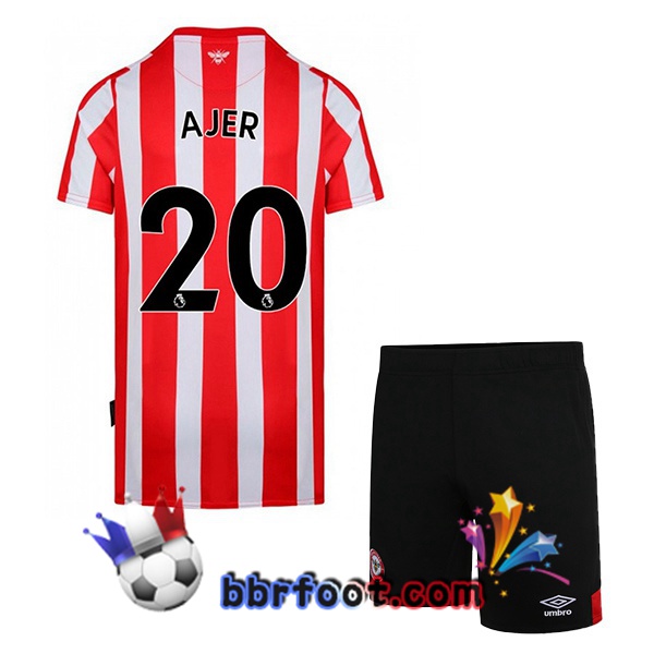 Maillot Foot Brentford FC (AJER 20) Enfant Domicile Rouge Blanc 22/23
