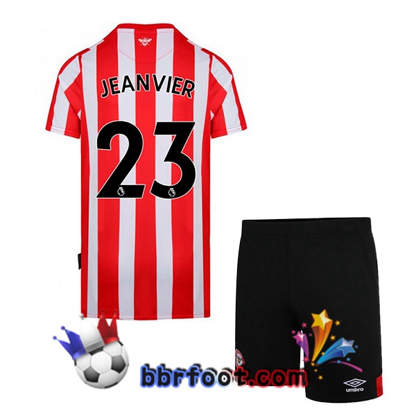 Maillot Foot Brentford FC (JEANVIER 23) Enfant Domicile Rouge Blanc 22/23